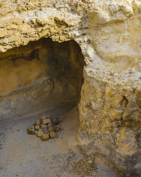 Stenigt Landskap Vid Masada Fort Masada Nationalpark Judeen Israel — Stockfoto