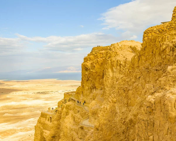 Rocky Landscape Masada Fort Masada National Park Judea Israel — Stock Photo, Image