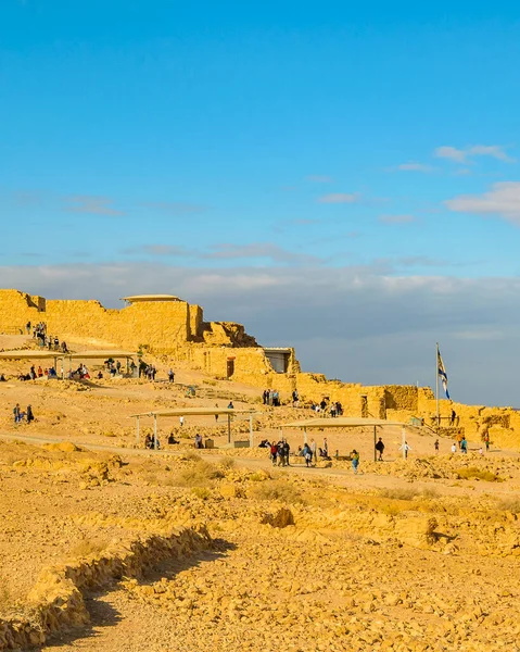 Paisaje Rocoso Fuerte Masada Parque Nacional Masada Judea Israel — Foto de Stock