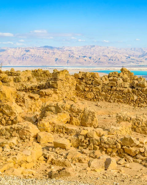 Rocky Landscape Masada Fort Masada National Park Judea Israel — Stock Photo, Image
