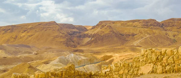 Paisaje Rocoso Fuerte Masada Parque Nacional Masada Judea Israel — Foto de Stock
