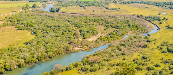Vue Aérienne Rivière Santa Lucia Parc National Arequita Lavalleja Uruguay — Photo