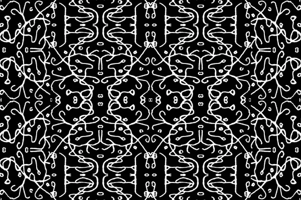 Schwarz Weiße Abstrakte Kunstvolle Nahtlose Mustergestaltung — Stockfoto