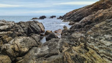 Las grutas 'ta Rocky plaj manzarası, punta ballena, uruguay