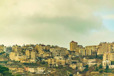 Tepe manzarasında büyük şehirleşme, Kudüs, Orta Doğu