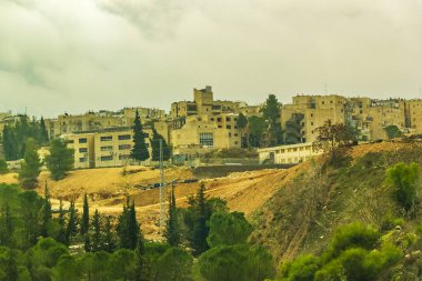 Tepe manzarasında büyük şehirleşme, Kudüs, Orta Doğu