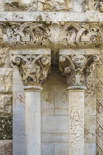 Exterior architectural detail of holy sepulchre church, old jerusalem city