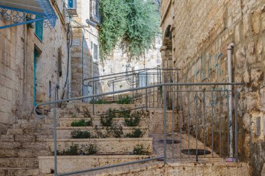 Eski Kudüs şehrinde boş şehir manzarası