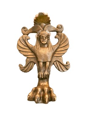 Beyaz arkaplanda izole edilmiş bronz antik sanat fotoğrafları