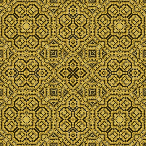 Yellow Black Oriental Style Seamless Geometric Pattern Design — Stock Photo, Image