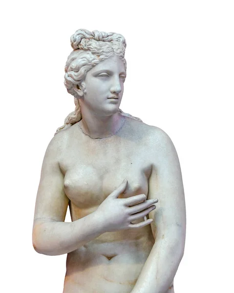 以白色背景为背景的著名雌雄同体雕塑 — 图库照片