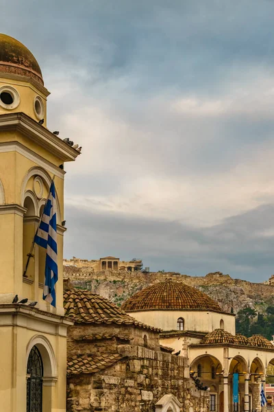 Cena Urbana Dia Famosa Praça Monastiraki Cidade Athens Grécia — Fotografia de Stock