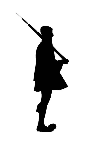 Evzon Soldier Graphic Silhouette Changing Guard Isolated White Background — 스톡 사진