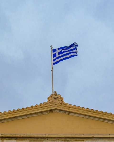 Arkitektonisk Detalj Skott Parlamentsbyggnaden Syntagma Torg Utlänningar Stad Grekland — Stockfoto