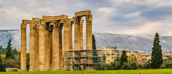 Olympic Zeus Tempel Ruin Monument Ligger Vid Athens Stad Grekisk — Stockfoto