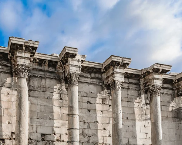 Vista Exterior Las Ruinas Biblioteca Emperador Adriano Athens Grecia —  Fotos de Stock