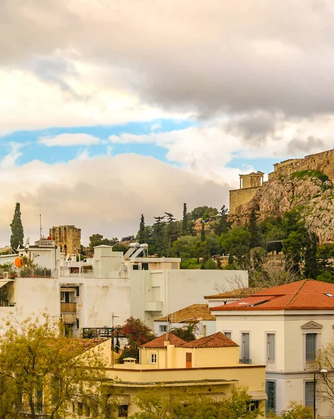 Scena Miejska Słynnej Dzielnicy Plaka Ateny Grecja — Zdjęcie stockowe