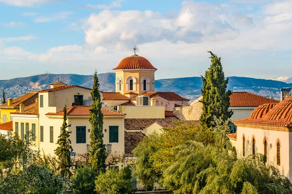 Vista Exterior Byzantine Estilo Igreja Athens Greece — Fotografia de Stock