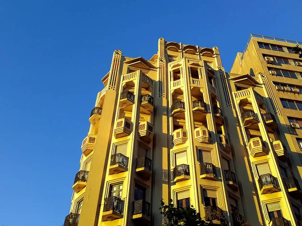 Bajo Ángulo Tiro Art Deco Edificio Estilo Montevideo Ciudad Uruguay —  Fotos de Stock