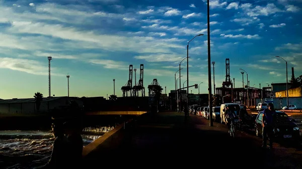 Городская Прибрежная Контрастная Сцена Городе Монтевидео Уругвай — стоковое фото