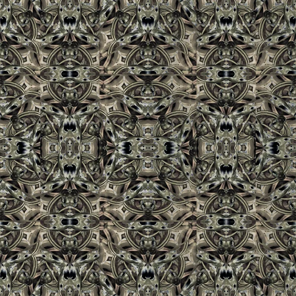 Brown Mixed Colors Steampunk Camouflage Style Geometric Seamless Pattern Design — Stock Photo, Image