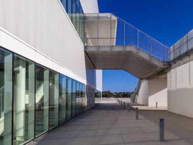 Montevideo şehri, uruguay 'daki modern binanın dış görünüşü