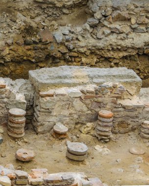 Üst Manzara Antik Roma hamamı kalıntıları, Atina, Yunanistan