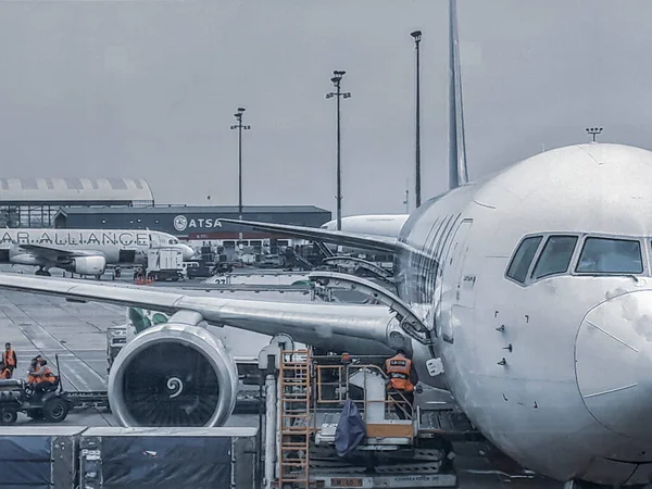 Santiago Chile Chile September 2019 Frontansicht Verkehrsflugzeug Geparkt Auf Dem — Stockfoto