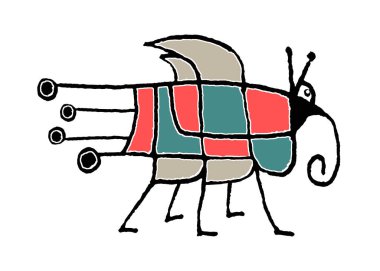 Sevimli komik kabataslak biçim renkli izole edilmiş hata çizimi