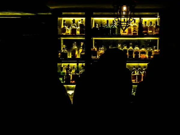 High Contrast Scene Pub Drinks Bar Athens Greece — 스톡 사진