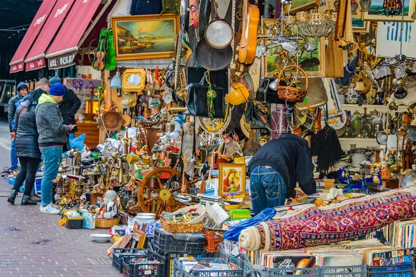 Atenas Grecia Enero 2021 Mercado Callejero Antigüedades Atenas Grecia — Foto de Stock