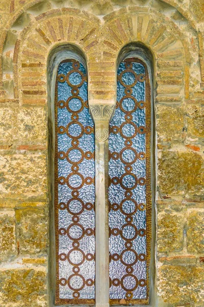 Vue Intérieure Église Style Médiéval Fenêtre Athens Grec — Photo
