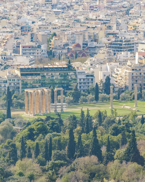 Stadtbild Luftaufnahme Von Athen Vom Gipfel Des Licabet Berges Einem — Stockfoto