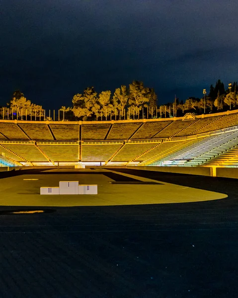 Nachtscène Leeg Olympisch Stadion Athens Stad Griekenland — Stockfoto