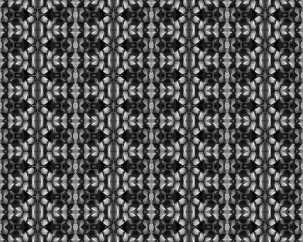 Black White Stylized Floral Seamless Pattern Design — Stock Photo, Image