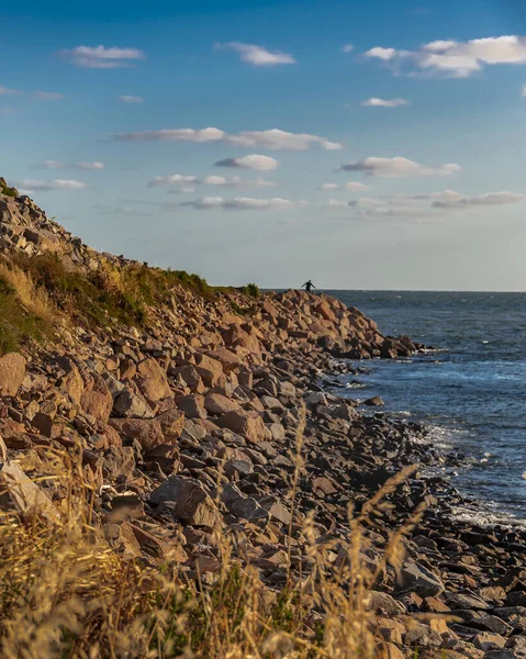 Paisagem Costeira Rochosa Cena Cidade Montevideo Uruguai — Fotografia de Stock