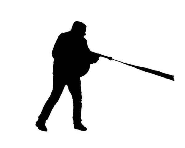 Person Shape Cleaning Water Isolated Graphic Silhouette Drawing — Foto Stock