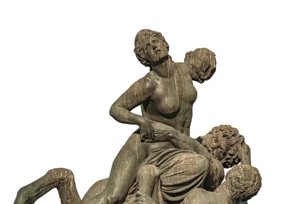 Neoclassical Style People Fighting Sculpture Isolated Photo — Fotografia de Stock