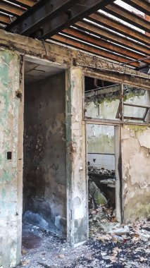 İçi boş terk edilmiş bina, Montevideo şehri, uruguay