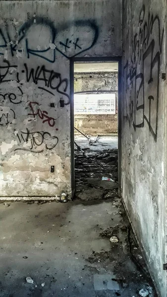 Interior Empty Damaged Abandoned Building Montevideo City Uruguay — 图库照片