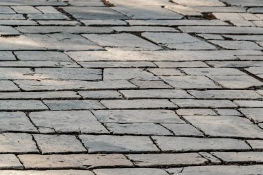 Yüksek açılı antik taş deseni, Atina, Yunanistan