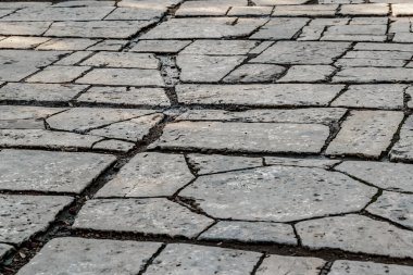 Yüksek açılı antik taş deseni, Atina, Yunanistan