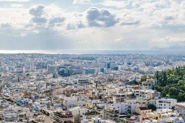 Vue Aérienne Paysage Urbain Athènes Depuis Colline Acropole Athènes Grèce — Photo