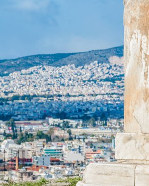 Akropolis Tepesi, Atina, Yunanistan 'dan havacılık sporları manzarası