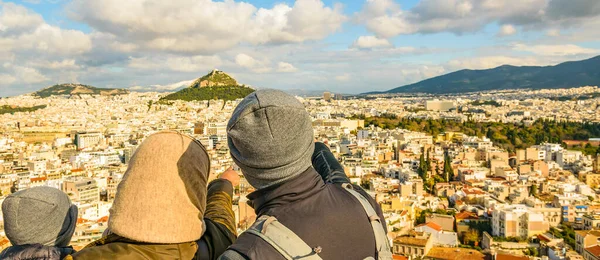 Luftaufnahme Von Athen Stadtbild Vom Akropolis Hügel Athen Griechenland — Stockfoto