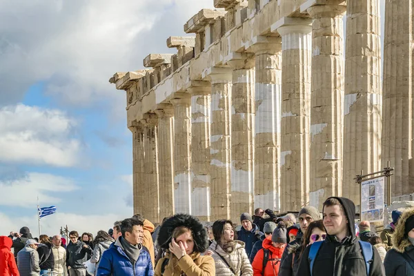 Athen Griechenland Januar 2020 Berühmtes Parthenongebäude Der Akropolis Von Athen — Stockfoto