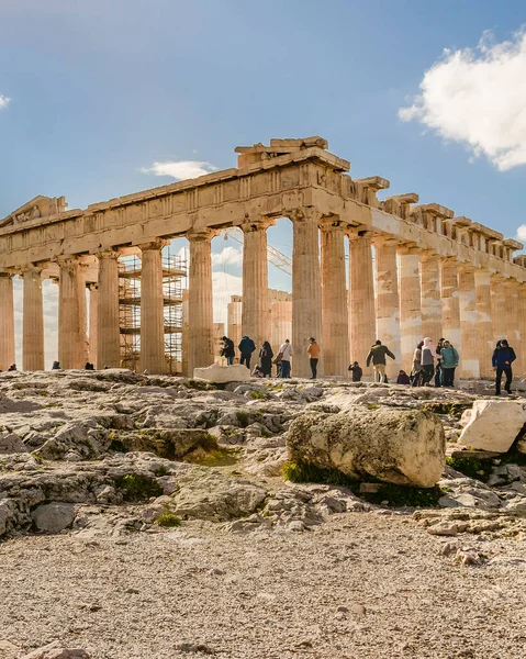 Athen Griechenland Januar 2020 Berühmtes Parthenongebäude Der Akropolis Von Athen — Stockfoto
