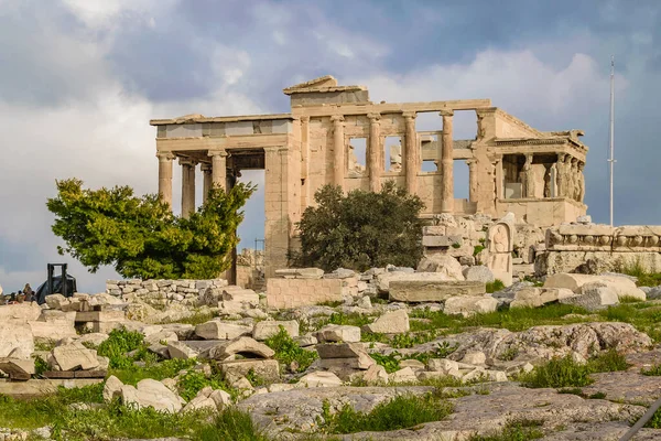 Berühmter Eretheum Tempel Auf Akropolis Gelände Athen Griechenland — Stockfoto