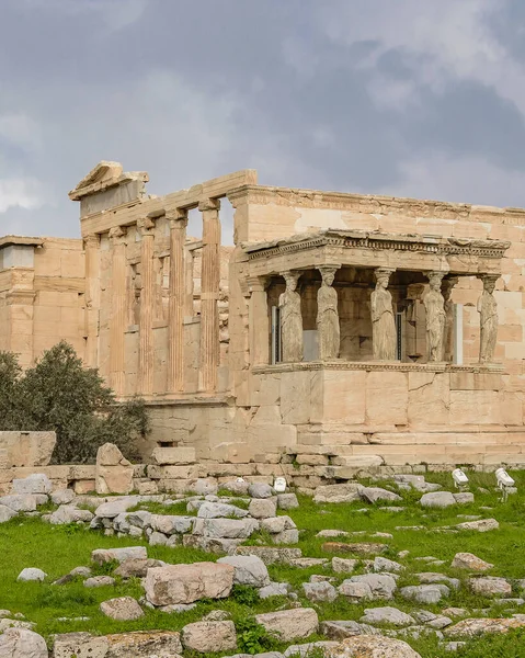 Famous Erechtheum Temple Acropolis Site Athens Greece — Stock Photo, Image