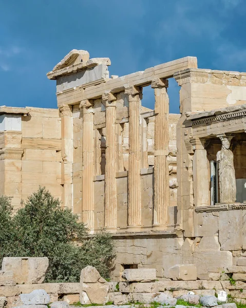 Famous Erechtheum Temple Acropolis Site Athens Greece — Stock Photo, Image